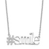 Lex & Lu Sterling Silver w/Rhodium CZ 18'' Hashtag Smile Necklace - Lex & Lu