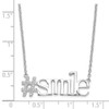 Lex & Lu Sterling Silver w/Rhodium CZ 18'' Hashtag Smile Necklace - 4 - Lex & Lu