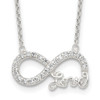 Lex & Lu Sterling Silver CZ Inifinity Love Necklace 18'' - Lex & Lu
