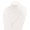 Lex & Lu Sterling Silver Polished Cross Adjusts up to 23'' Necklace - 3 - Lex & Lu