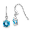 Lex & Lu Stelring Silver Swiss Blue Topaz & Diamond Wire Earrings - Lex & Lu