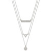 Lex & Lu Sterling Silver Polished CZ Circle Triangle and Bar 16'' Necklace - 2 - Lex & Lu