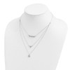 Lex & Lu Sterling Silver Polished CZ Circle Triangle and Bar 16'' Necklace - 3 - Lex & Lu