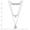 Lex & Lu Sterling Silver Polished CZ Circle Triangle and Bar 16'' Necklace - 4 - Lex & Lu