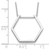 Lex & Lu Sterling Silver w/Rhodium Hexagon Necklace 18'' - 4 - Lex & Lu