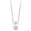 Lex & Lu Sterling Silver w/Rhodium Multi-Strand CZ Floral Necklace 15'' - 2 - Lex & Lu