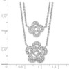Lex & Lu Sterling Silver w/Rhodium Multi-Strand CZ Floral Necklace 15'' - 4 - Lex & Lu
