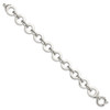 Lex & Lu Sterling Silver Polished Circle Fancy Link Bracelet 7.5'' - 2 - Lex & Lu