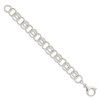 Lex & Lu Sterling Silver Polished and Textured Circle Fancy Link Bracelet 7.5'' - 2 - Lex & Lu