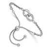 Lex & Lu Sterling Silver w/Rhodium Fancy Link Adjustable Bracelet 4'' to 9'' - Lex & Lu