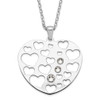 Lex & Lu Sterling Silver CZ Polished Heart Necklace 18'' - Lex & Lu