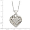 Lex & Lu Sterling Silver w/Rhodium CZ Heart Necklace 17'' LAL112773 - 4 - Lex & Lu