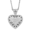 Lex & Lu Sterling Silver CZ Heart Necklace 17'' LAL112775 - Lex & Lu