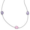 Lex & Lu Sterling Silver w/Rhodium Purple/Pink Ice CZ 9-Station Necklace 36'' - Lex & Lu