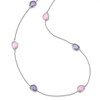 Lex & Lu Sterling Silver w/Rhodium Purple/Pink Ice CZ 9-Station Necklace 36'' - 2 - Lex & Lu