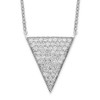 Lex & Lu Sterling Silver w/Rhodium CZ Triangle Dangle Necklace 18'' - Lex & Lu