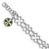 Lex & Lu Sterling Silver Plated Clover Epoxy & Shell CZ Bracelet 6.5'' - Lex & Lu