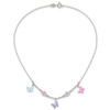 Lex & Lu Sterling Silver Polished Enameled Floral & Butterfly Necklace - 3 - Lex & Lu