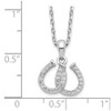 Lex & Lu Sterling Silver w/Rhodium CZ Double Horseshoe Necklace 15.5'' - 4 - Lex & Lu