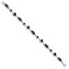 Lex & Lu Sterling Silver Onyx Bracelet 8'' - 3 - Lex & Lu