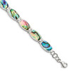 Lex & Lu Sterling Silver Abalone Bracelet 7.25'' - Lex & Lu