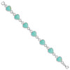 Lex & Lu Sterling Silver Polished Heart-shaped Turquoise Bracelet 7'' - 2 - Lex & Lu