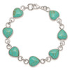 Lex & Lu Sterling Silver Polished Heart-shaped Turquoise Bracelet 7'' - 4 - Lex & Lu