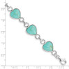 Lex & Lu Sterling Silver Polished Heart-shaped Turquoise Bracelet 7'' - 5 - Lex & Lu