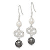 Lex & Lu Sterling Silver Dark Grey and White Freshwater Cultured Pearl Earrings - 2 - Lex & Lu
