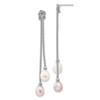 Lex & Lu Sterling Silver w/Rhodium FWC Pearl Knot Necklace & Earrings Set LAL112921 - 2 - Lex & Lu