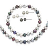 Lex & Lu Sterling Silver FWC Pearl Necklace, Bracelet & Earrings Set LAL112927 - Lex & Lu