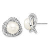 Lex & Lu Sterling Silver w/Rhodium White FWC Pearl CZ Necklace Earrings Set LALQH5192SET - 2 - Lex & Lu