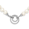 Lex & Lu Sterling Silver RH 10-11mm White FWC Pearl CZ Adj. Necklace19.5'' - Lex & Lu