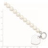 Lex & Lu Sterling Silver w/Rhodium White FWC Pearl Heart Toggle Bracelet LAL112981 - 3 - Lex & Lu