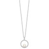 Lex & Lu Sterling Silver 8-9mm White FWC Pearl & CZ Necklace 17'' LAL112984 - 2 - Lex & Lu