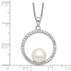 Lex & Lu Sterling Silver 8-9mm White FWC Pearl & CZ Necklace 17'' LAL112984 - 3 - Lex & Lu