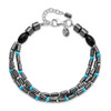 Lex & Lu Sterling Silver Agate, Crystal, Hematite and Turquoise Bracelet 7'' - 4 - Lex & Lu