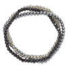 Lex & Lu Sterling Silver Black and Smoky Crystal, Hematite 3pce Stretch Bracelet - 2 - Lex & Lu