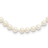 Lex & Lu Sterling Silver 4-5mm White Egg Shape FW Cultured Pearl Necklace 18'' - Lex & Lu