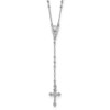 Lex & Lu Sterling Silver w/Rhodium Polished Beaded Rosary LAL113015 - Lex & Lu