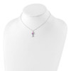 Lex & Lu Sterling Silver Polished Enameled Ballerina 14'' Necklace & Earrings Set - 4 - Lex & Lu