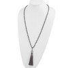 Lex & Lu Sterling Silver Green Glass/Hematite/Grey Quartz w/Tassel Drop Necklace - 3 - Lex & Lu