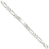 Lex & Lu Sterling Silver Engravable Figaro Link ID Bracelet 8.5'' LAL113108 - 2 - Lex & Lu