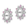 Lex & Lu Sterling Silver Created Pink Sapphire Earrings Jacket LAL113207 - 2 - Lex & Lu