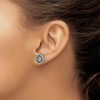 Lex & Lu Sterling Silver Swiss Blue Topaz & Blk Sapphire Earrings Jacket LAL113213 - 3 - Lex & Lu