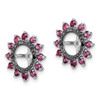 Lex & Lu Sterling Silver Rhodolite Garnet & Blk Sapphire Earrings Jacket LAL113217 - 2 - Lex & Lu