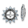 Lex & Lu Sterling Silver Aquamarine & Black Sapphire Earrings Jacket LAL113218 - Lex & Lu