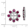 Lex & Lu Sterling Silver Diamond & Rhodolite Garnet Earrings Jacket LAL113229 - 4 - Lex & Lu