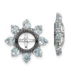 Lex & Lu Sterling Silver Aquamarine & Black Sapphire Earrings Jacket LAL113257 - Lex & Lu