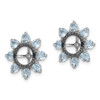 Lex & Lu Sterling Silver Aquamarine & Black Sapphire Earrings Jacket LAL113257 - 2 - Lex & Lu